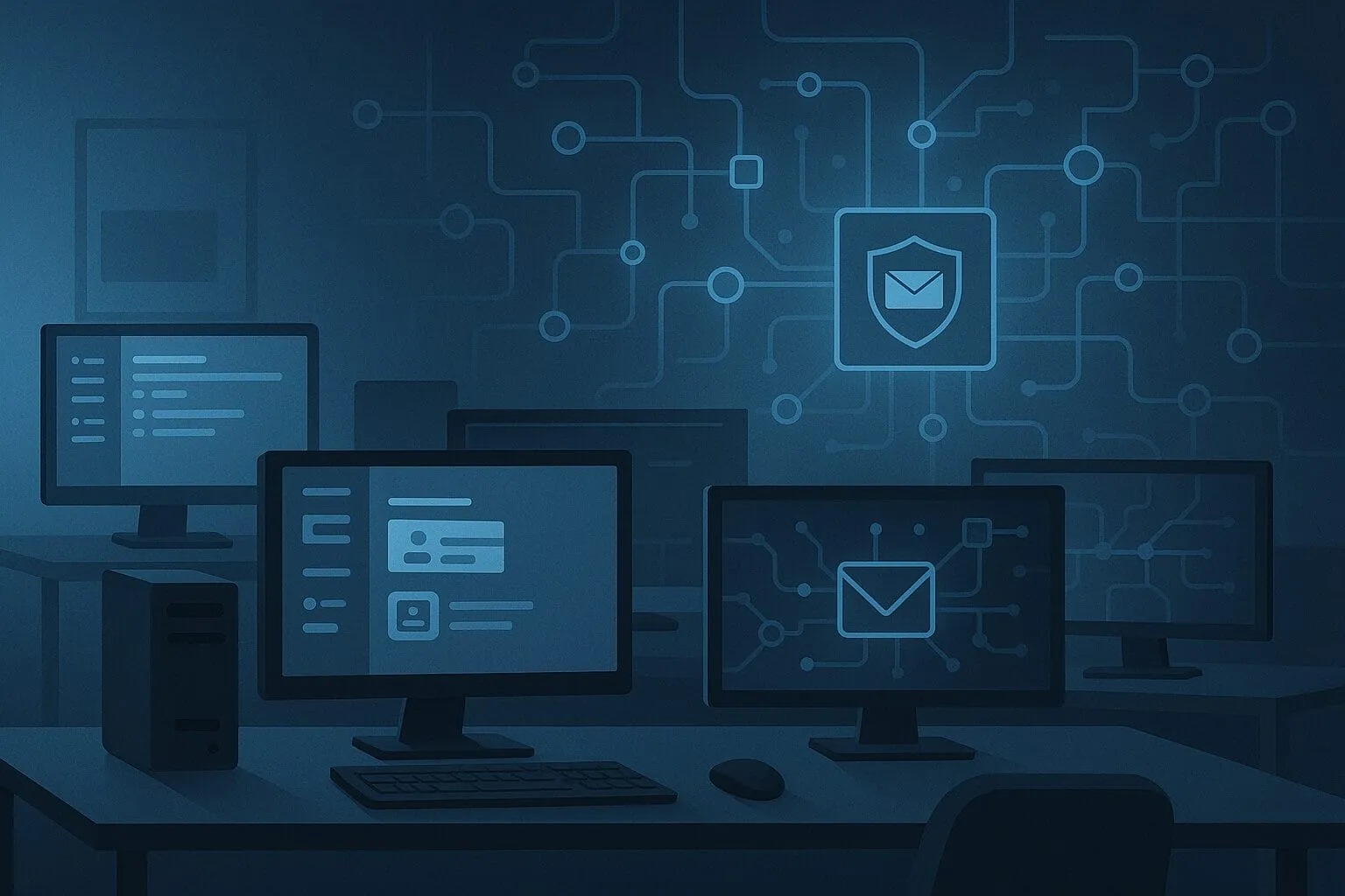 صفحة إعداد بريد رسمي باستخدام الدومين مع ضبط سجلات DNS الأساسية.