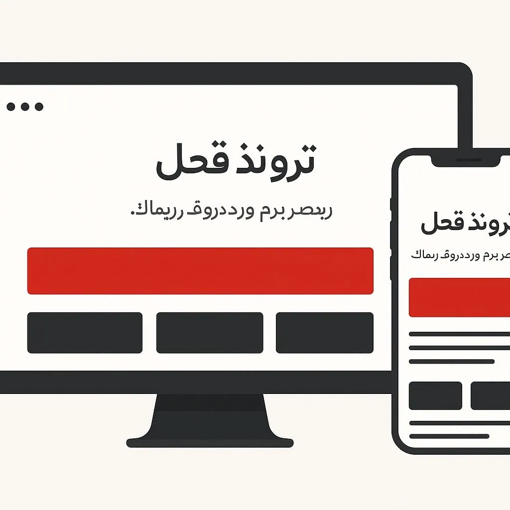 معاينة لموقع عربي RTL على الجوال وسطح المكتب بخط واضح ومسافات بيضاء وتنظيم يدعم قابلية القراءة.